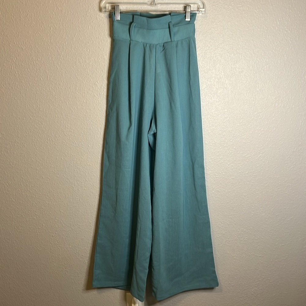 ASOS Textured Casual Trouser/Wide Leg Pants Size 0 - *NWT Missing Belt